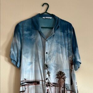 Men's Blue Graphic Shirt